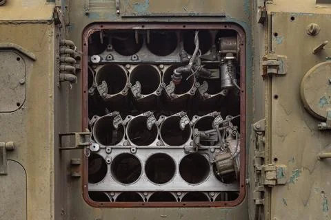 Compartment for Shells (projectiles) of a destroyed artillery Stock Photos
