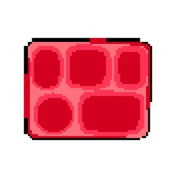 Compartmentalized multi section meal tray pixel art vector illustration Stock Illustration