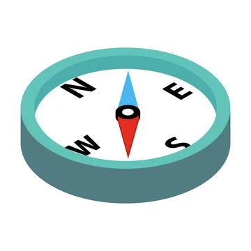Compass 3d isometric icon Stock Illustration