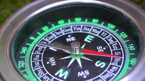 The compass and the arrow is spinning abnormally, large. Stock Footage 50159595
