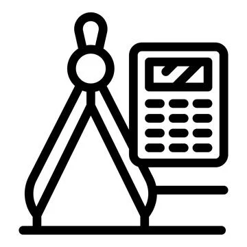 Compass and calculator symbolizing engineering and calculation Stock Illustration