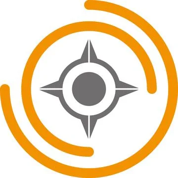 Compass and circles, compass logo, compass Stock Illustration