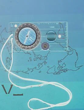 Compass and contour Stock Photos