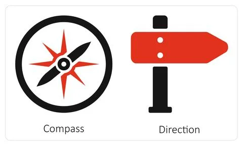 Compass and Direction Stock Illustration
