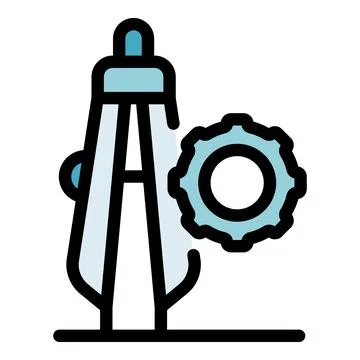 Compass and gear symbolizing engineering and precision design Stock Illustration