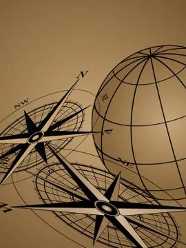 Compass and Globe Stock-Illustration
