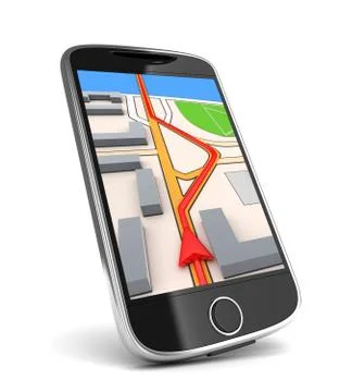 Compass and map (done in 3d, isolated) Stockillustratie