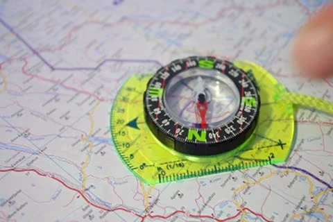 Compass and map Stock Footage 8921076