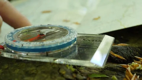 Compass And Map Stock Footage 91184372