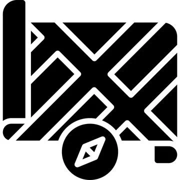 Compass and map icon, location map and navigation vector イラスト素材
