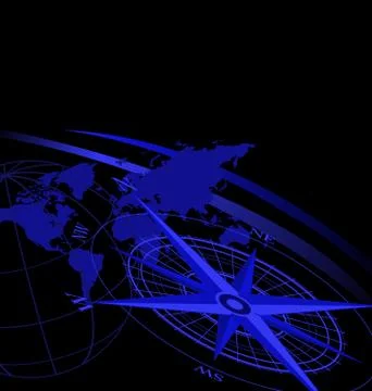 Compass and Map Stock Illustration