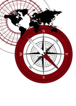 Compass and Map Stock-Illustration