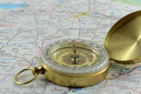 Compass and Map Stock Photos