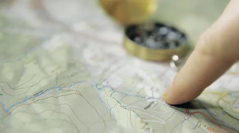 Compass and map planning Stock Footage 59709890