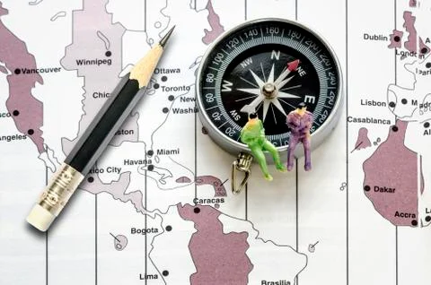 Compass and pencil Stock Photos