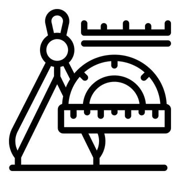 Compass and protractor measuring tools for precise drafting Stock Illustration