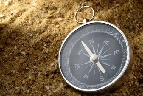 Compass and shadow Stock Photos