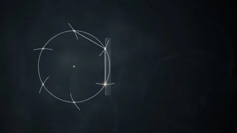 Compass and Straightedge Hexagon Construction Drawn in Chalk Animation Vídeos de archivo 348869616