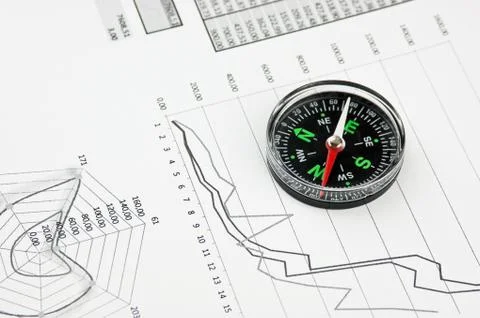 Compass and working paper Foto stock