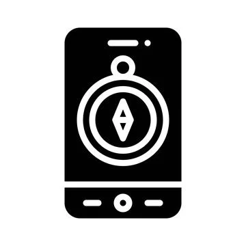 Compass App icon, Mobile application vector illustration Stock Illustration