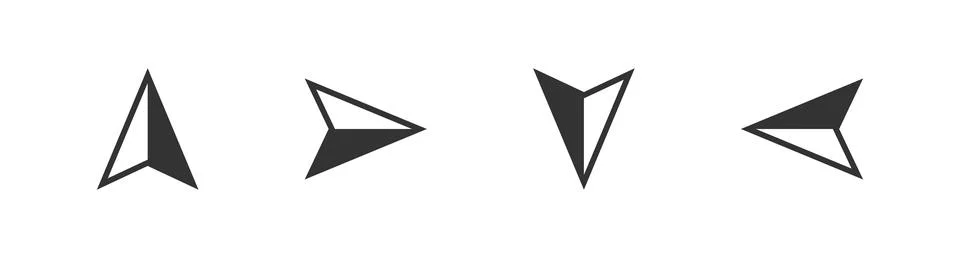 Compass arrow icon. Navigation point of north, south, east and west directi.. Ilustração Stock