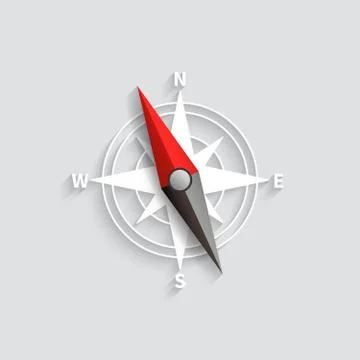 Compass arrow isolated 3d vector illustration. Navigation and direction icon Stock Illustration