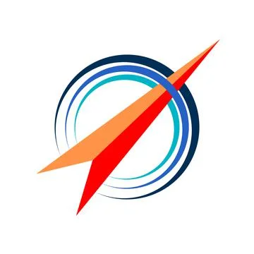 Compass arrow logo template illustration design. navigation compass line art  Stock Illustration