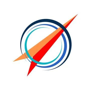 Compass arrow logo template illustration design. Vector illustration. navigat Stock Illustration