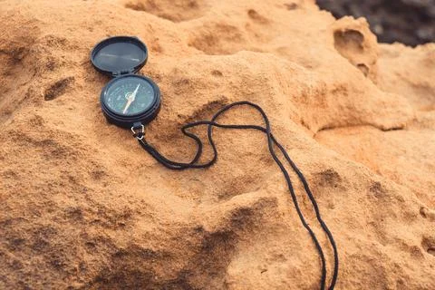Compass on the beach Foto stock