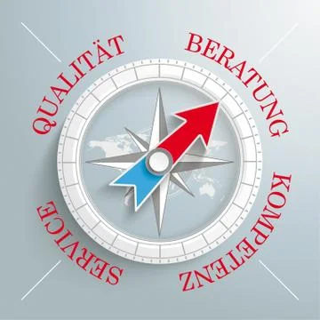 Compass beratung qualität service kompetenz Stock Illustration