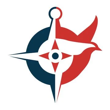 Compass Bird logo navigation icon vector illustration flat design Illustrazione stock