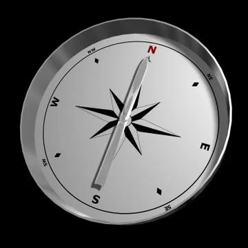 Compass on a black backround Stock Photos