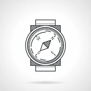Compass black line vector icon Stock Illustration