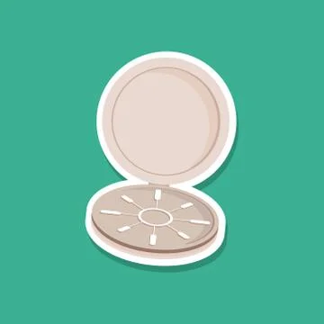 Compass on blue background. Modern style flat. Vector Stock Illustration