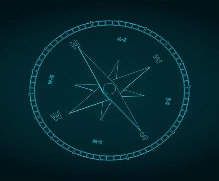 Compass blueprint Stock Illustration