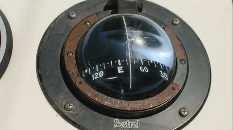 Compass on a boat Stock Footage 48972270