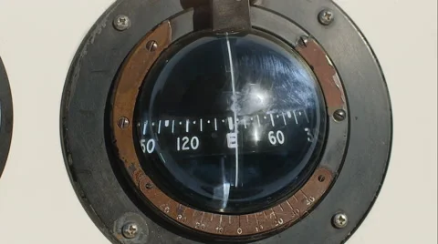 Compass on a boat Stock Footage 48972275