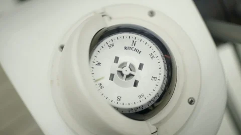 A compass on the boat Stock Footage 124640501