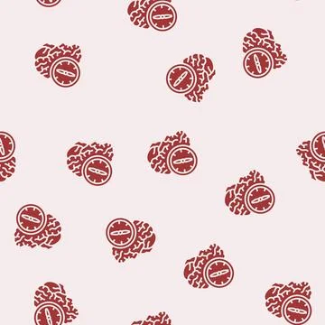 Compass brainstorm glyph seamless pattern Stock Illustration