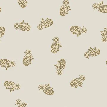 Compass brainstorm glyph vector seamless pattern イラスト素材
