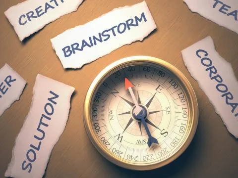 Compass Brainstorm Stock Illustration