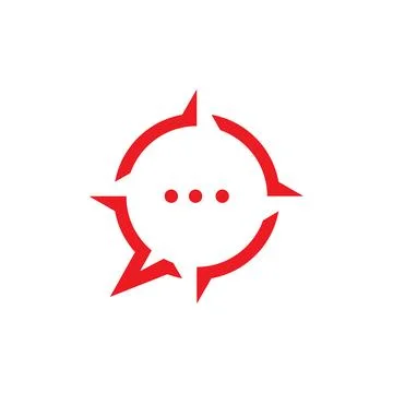 Compass with bubble talk logo design vector graphic symbol icon sign illust.. Stock Illustration