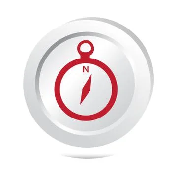 Compass button icon 스톡 일러스트