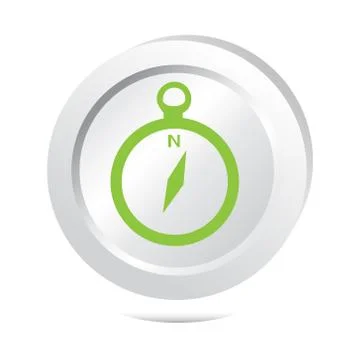 Compass button icon 스톡 일러스트