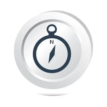 Compass button icon 스톡 일러스트