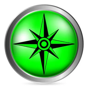 Compass button Illustrazione stock