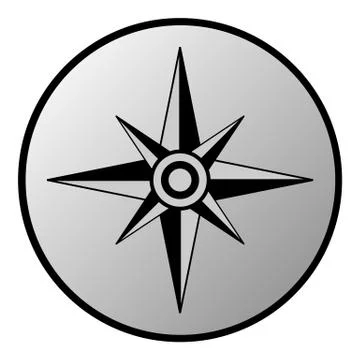 Compass button Stock Illustration