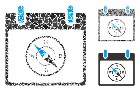 Compass calendar day Composition Icon of Tremulant Elements Illustrazione stock