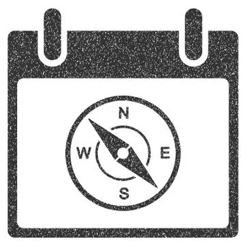 Compass Calendar Day Grainy Texture Icon Illustrazione stock