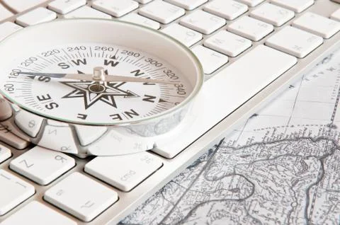 Compass on a card Fotos Stock